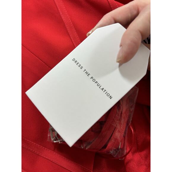 NWT Dress the Population Cosette Strapless Corset Dress Red Large Formal Boning - Picture 10 of 13